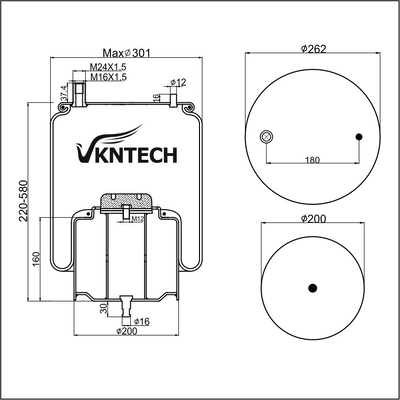 TRUCK  AIR SPRING FOR 5.010.557.622 5.010.630.457 7.421.978.484  21978490 20735220  ContiTech 4919 N P01 REPLACED BY VKNTECH 1K7622