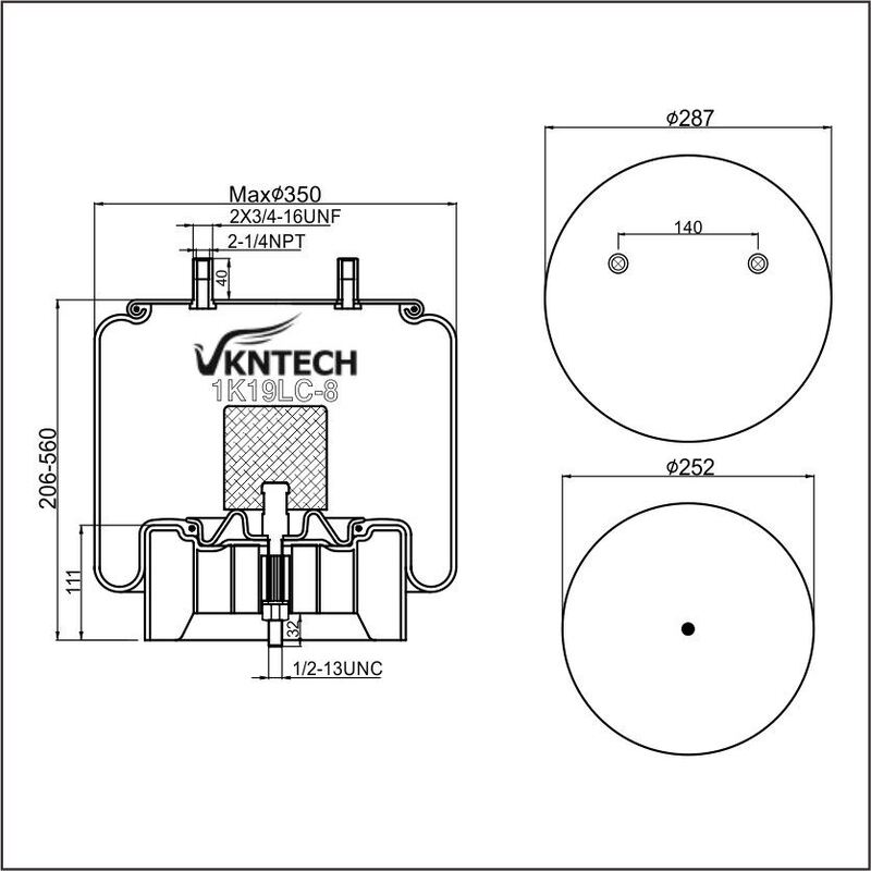TRAILER AIR SPRING HENDRICKSON S-237484  Contitech 11 10.5B-18 P 743  Firestone W01-358-8093 replaced by VKNTECH 1K8093